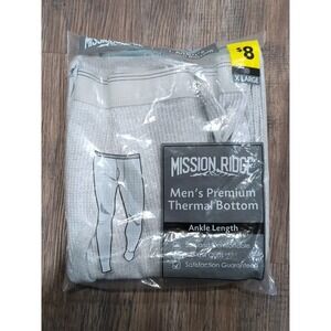 Mission Ridge Men's Premium Thermal Bottom Grey NIP Size XLarge Ankle Length
